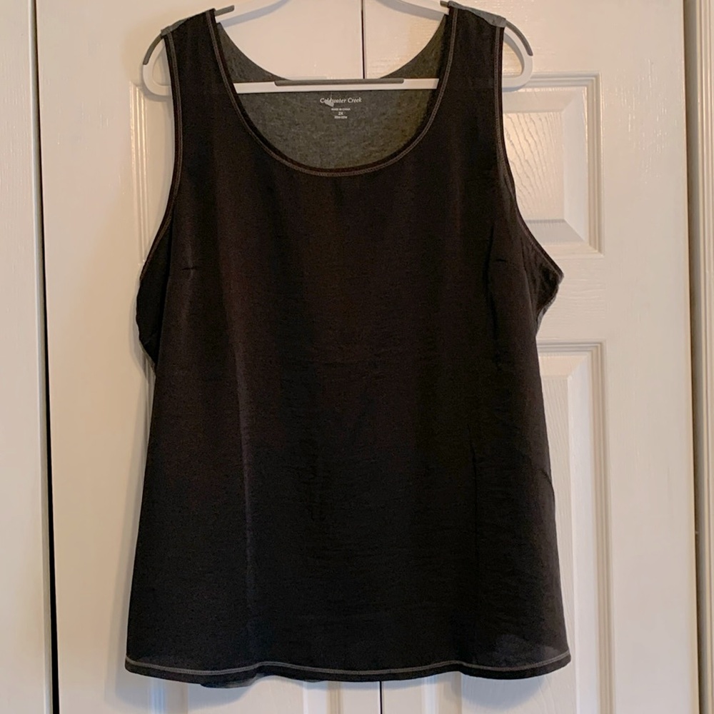 Coldwater creek, black and gray tank top  size 2X, EUC